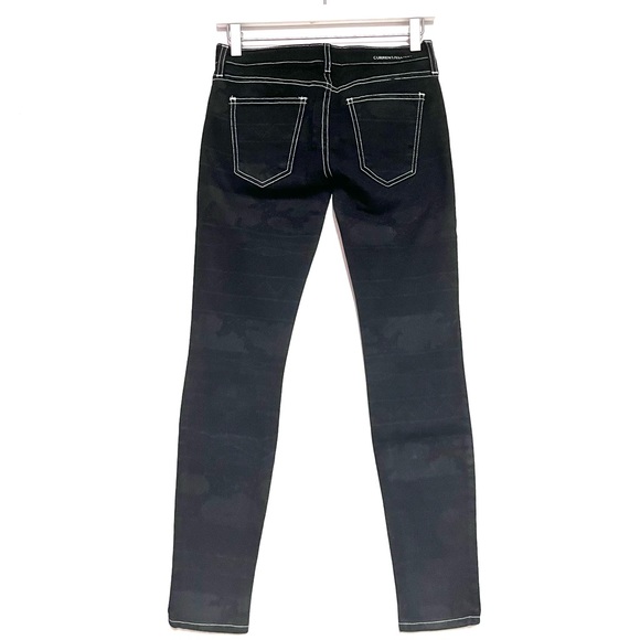 Current Elliott The Skinny Ankle Black Southwest Aztec Print Jeans Size 23 NEW - Picture 2 of 12